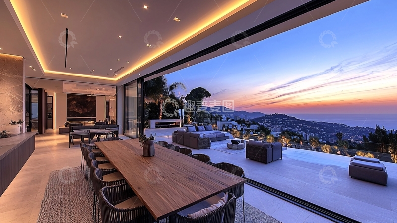 高清大图下载【趣麦麦图】豪华别墅日落美景