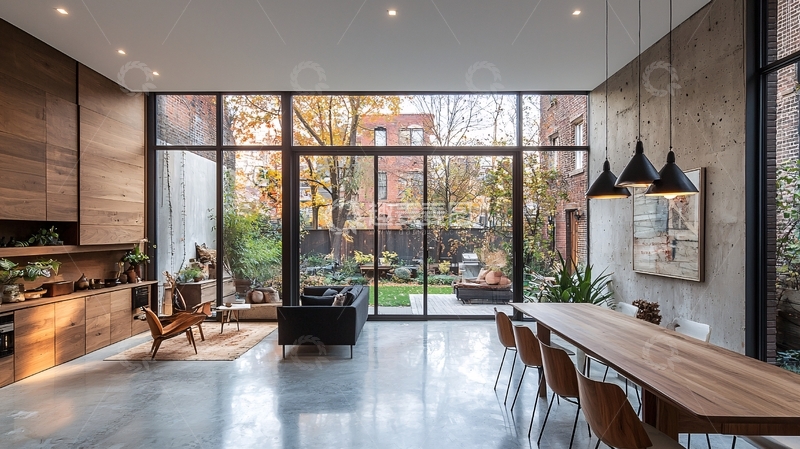 高清大图下载【趣麦麦图】明亮宽敞的现代住宅室内