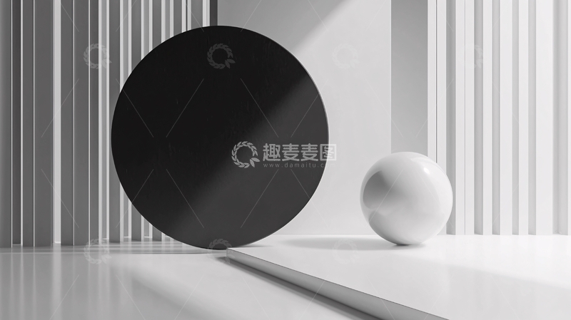 高清大图下载【趣麦麦图】极简黑白几何背景