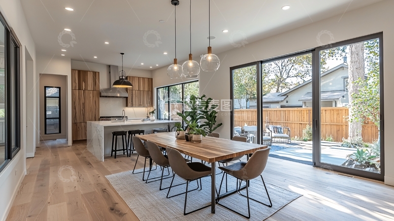 高清大图下载【趣麦麦图】现代开放式厨房餐厅