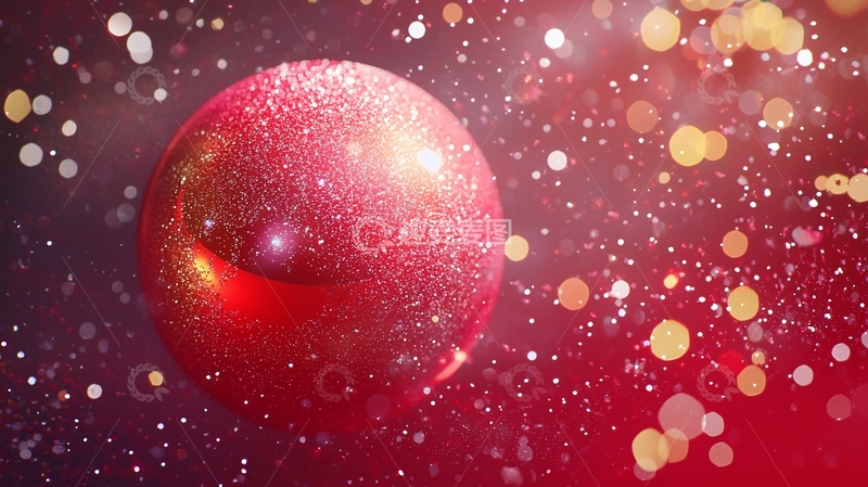 高清大图下载【趣麦麦图】闪耀的红色圣诞球