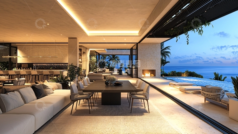 高清大图下载【趣麦麦图】豪华海景别墅室内设计