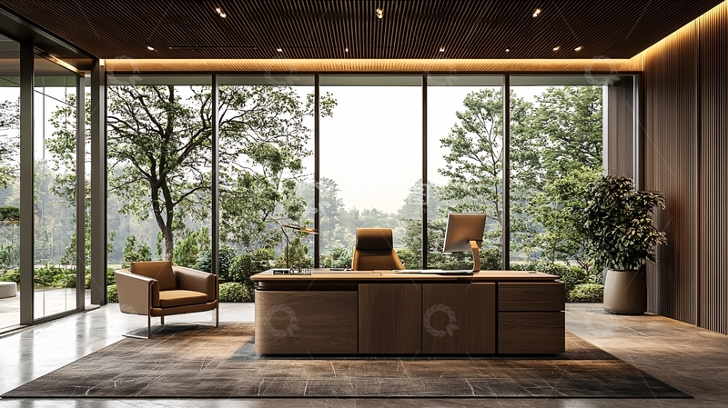 高清大图下载【趣麦麦图】现代办公室落地窗景观