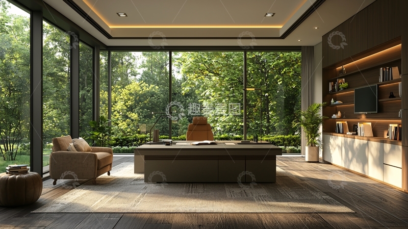 高清大图下载【趣麦麦图】阳光明媚的现代办公室