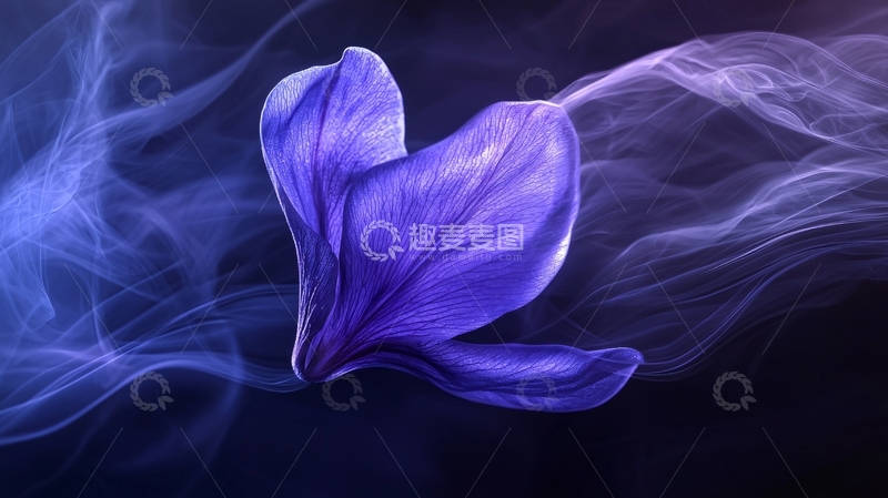 高清大图下载【趣麦麦图】紫色花瓣烟雾背景