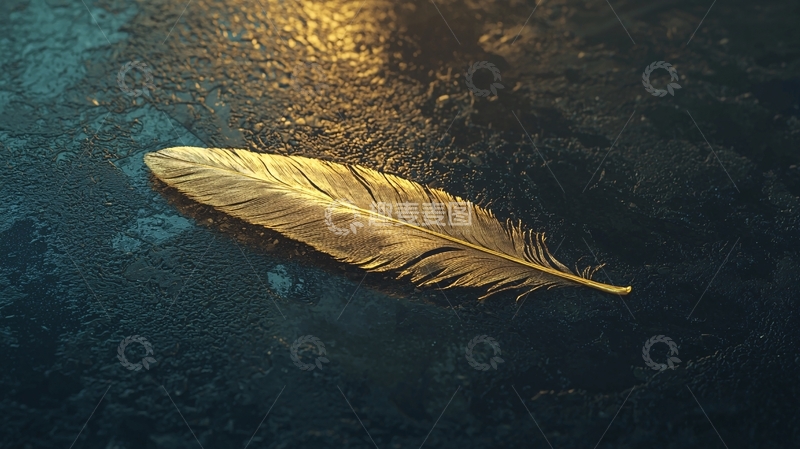 高清大图下载【趣麦麦图】金色羽毛