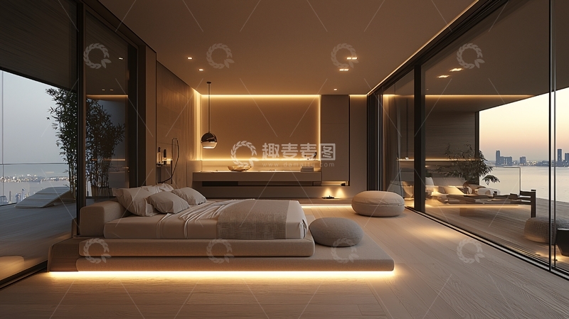 高清大图下载【趣麦麦图】-豪华海景卧室