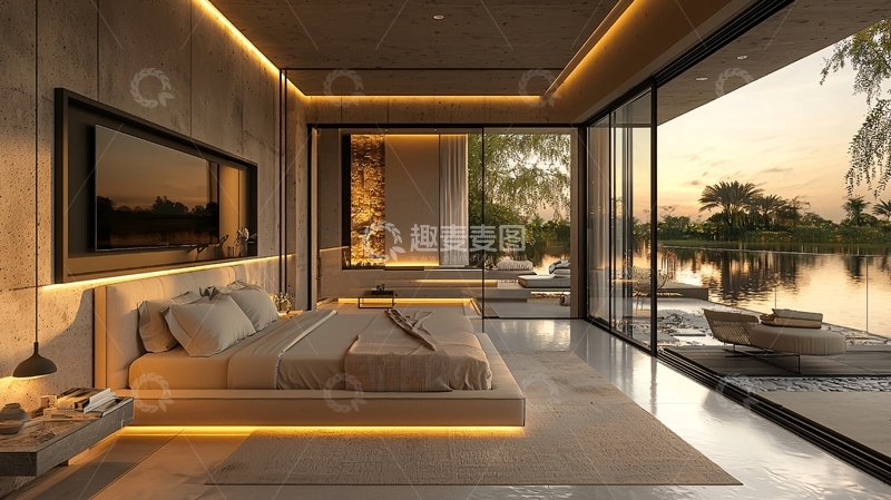 高清大图下载【趣麦麦图】现代极简风格卧室