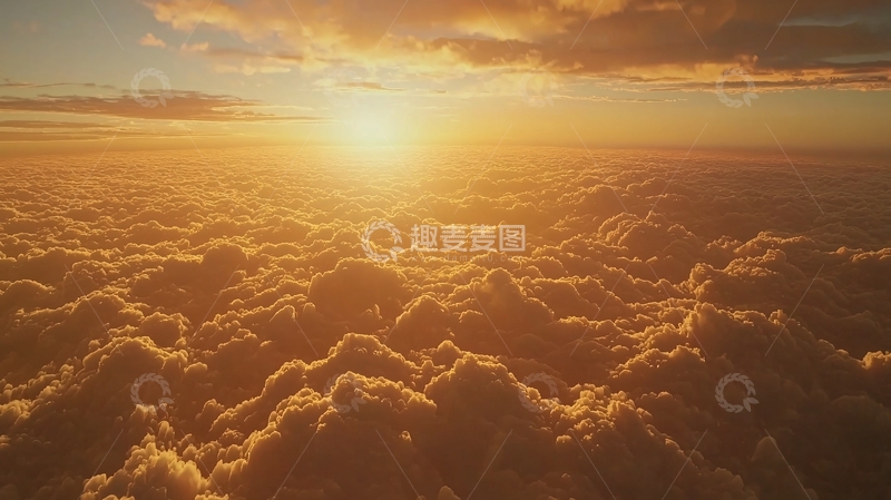 高清大图下载【趣麦麦图】金色的云海日落