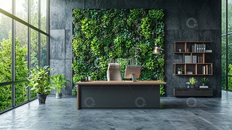 高清大图下载【趣麦麦图】绿植墙办公室
