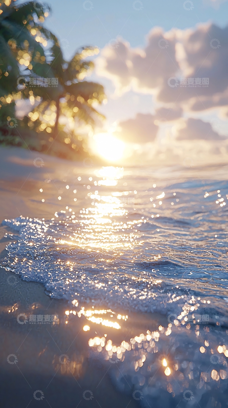 高清大图下载【趣麦麦图】热带海滩日落美景