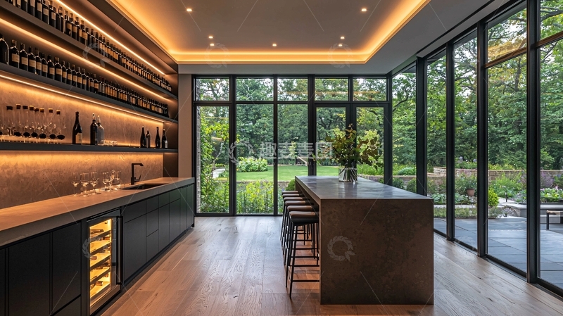 高清大图下载【趣麦麦图】现代简约厨房带吧台