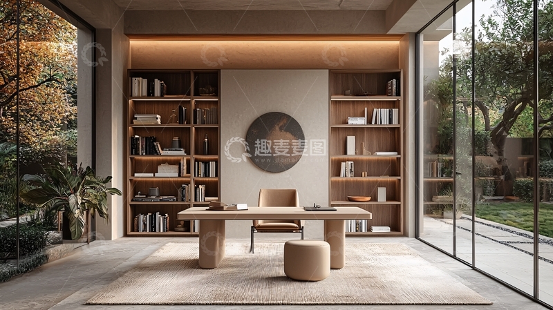 高清大图下载【趣麦麦图】现代简约书房