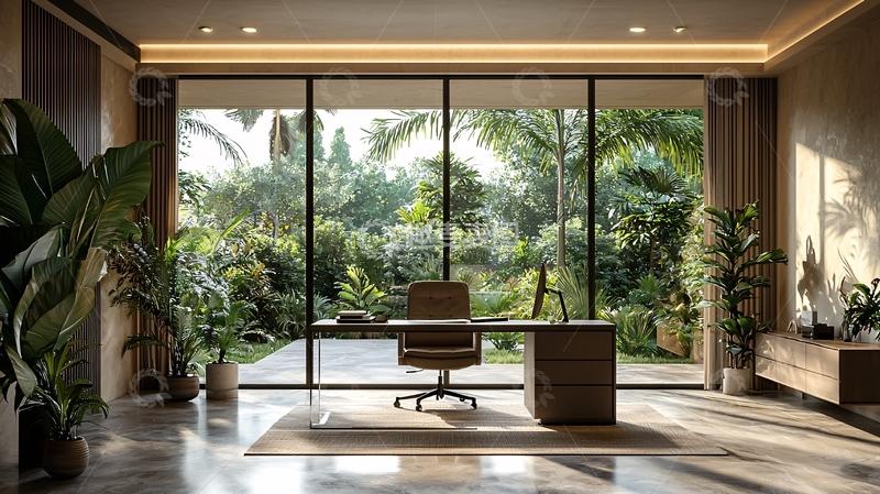 高清大图下载【趣麦麦图】阳光明媚的豪华办公室