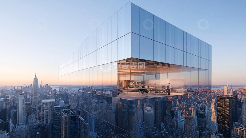 高清大图下载【趣麦麦图】纽约城市景观玻璃建筑