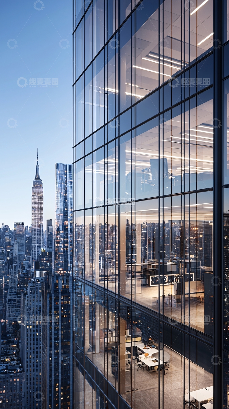 高清大图下载【趣麦麦图】纽约夜景摩天大楼