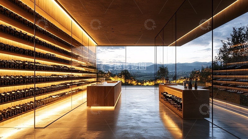 高清大图下载【趣麦麦图】现代简约酒窖设计