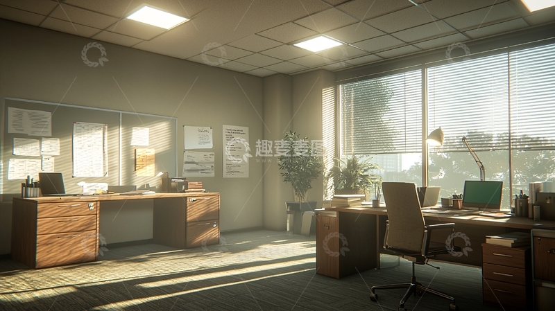 高清大图下载【趣麦麦图】阳光洒进办公室