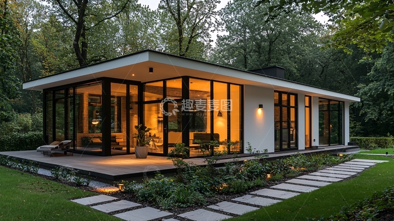 高清大图下载【趣麦麦图】现代简约玻璃屋