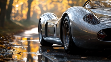 秋日午后银色跑车