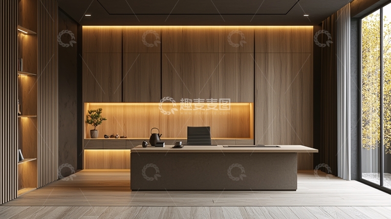 高清大图下载【趣麦麦图】现代简约木质办公室
