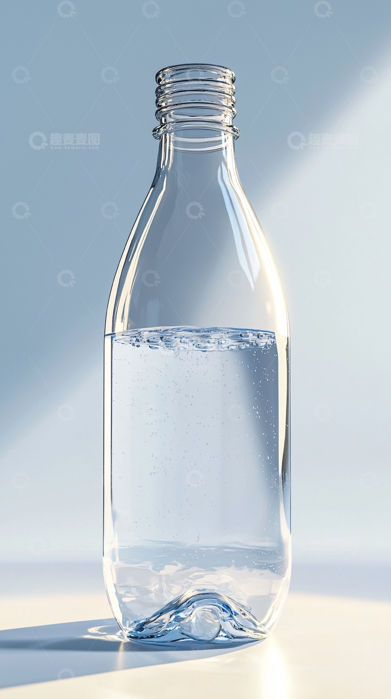 高清大图下载【趣麦麦图】透明玻璃瓶装水