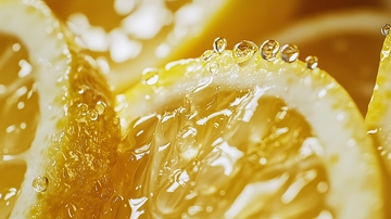 新鲜柠檬片特写