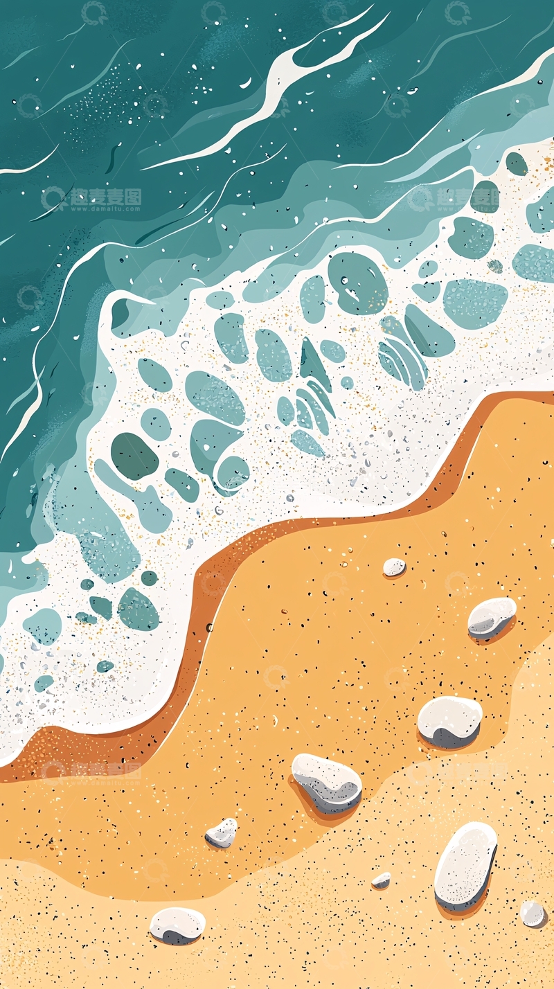 高清大图下载【趣麦麦图】海滩的波浪和沙滩