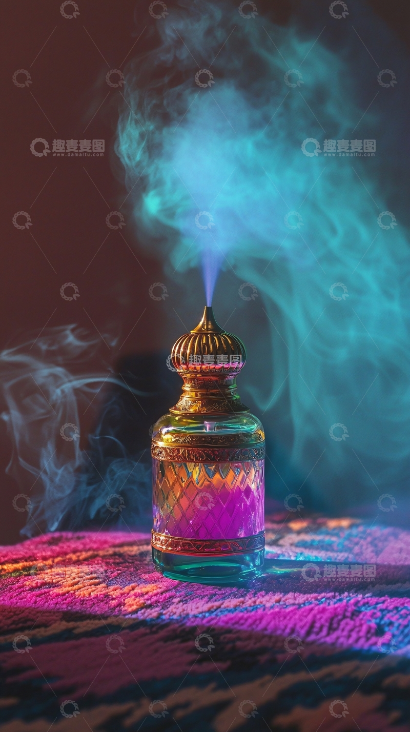 高清大图下载【趣麦麦图】彩色烟雾香薰瓶