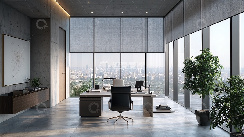高清大图下载【趣麦麦图】现代办公室落地窗景观