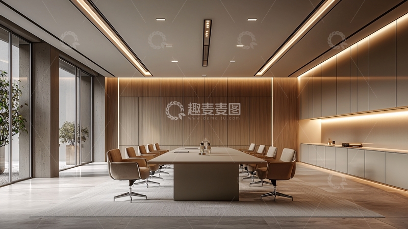 高清大图下载【趣麦麦图】现代简约会议室室内场景