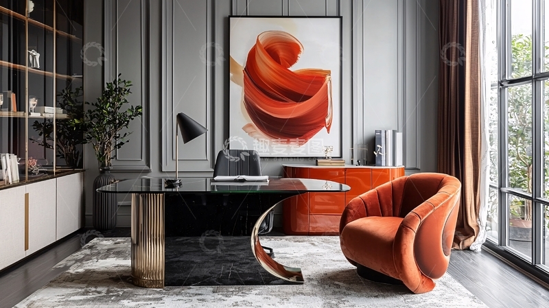 高清大图下载【趣麦麦图】豪华现代书房