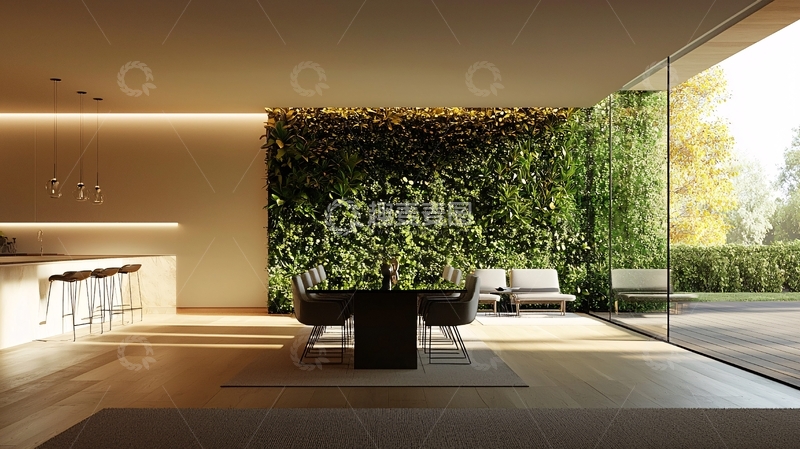 高清大图下载【趣麦麦图】现代简约绿植餐厅