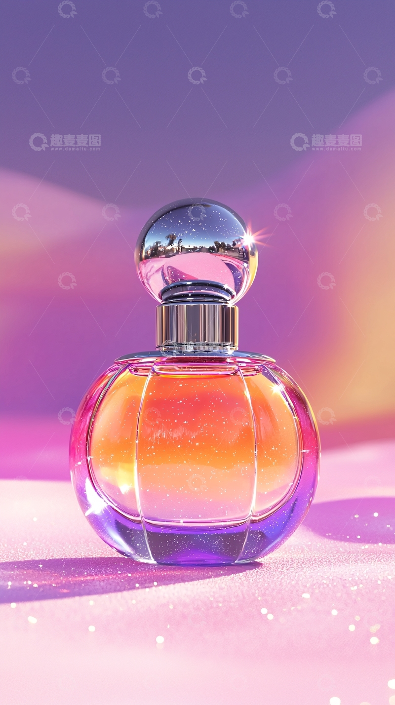 高清大图下载【趣麦麦图】梦幻渐变色香水瓶