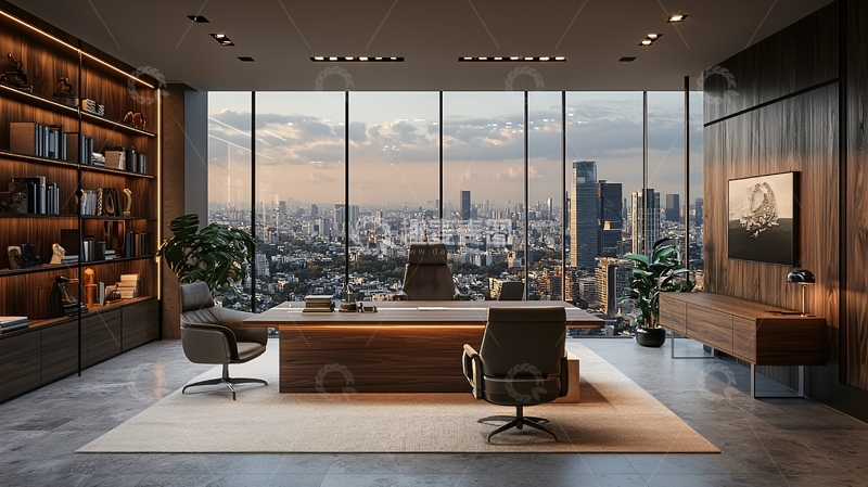 高清大图下载【趣麦麦图】高端大气现代总裁办公室