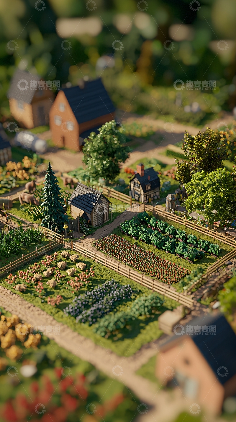 高清大图下载【趣麦麦图】田园风光鸟瞰图