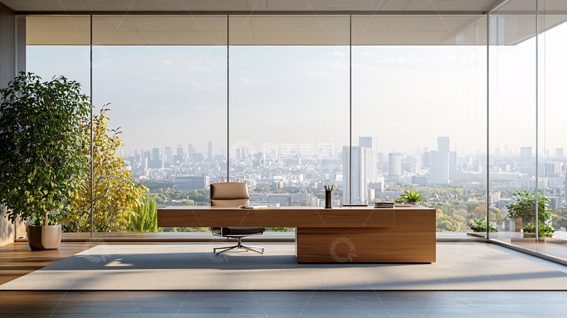 高清大图下载【趣麦麦图】现代简约落地窗办公室
