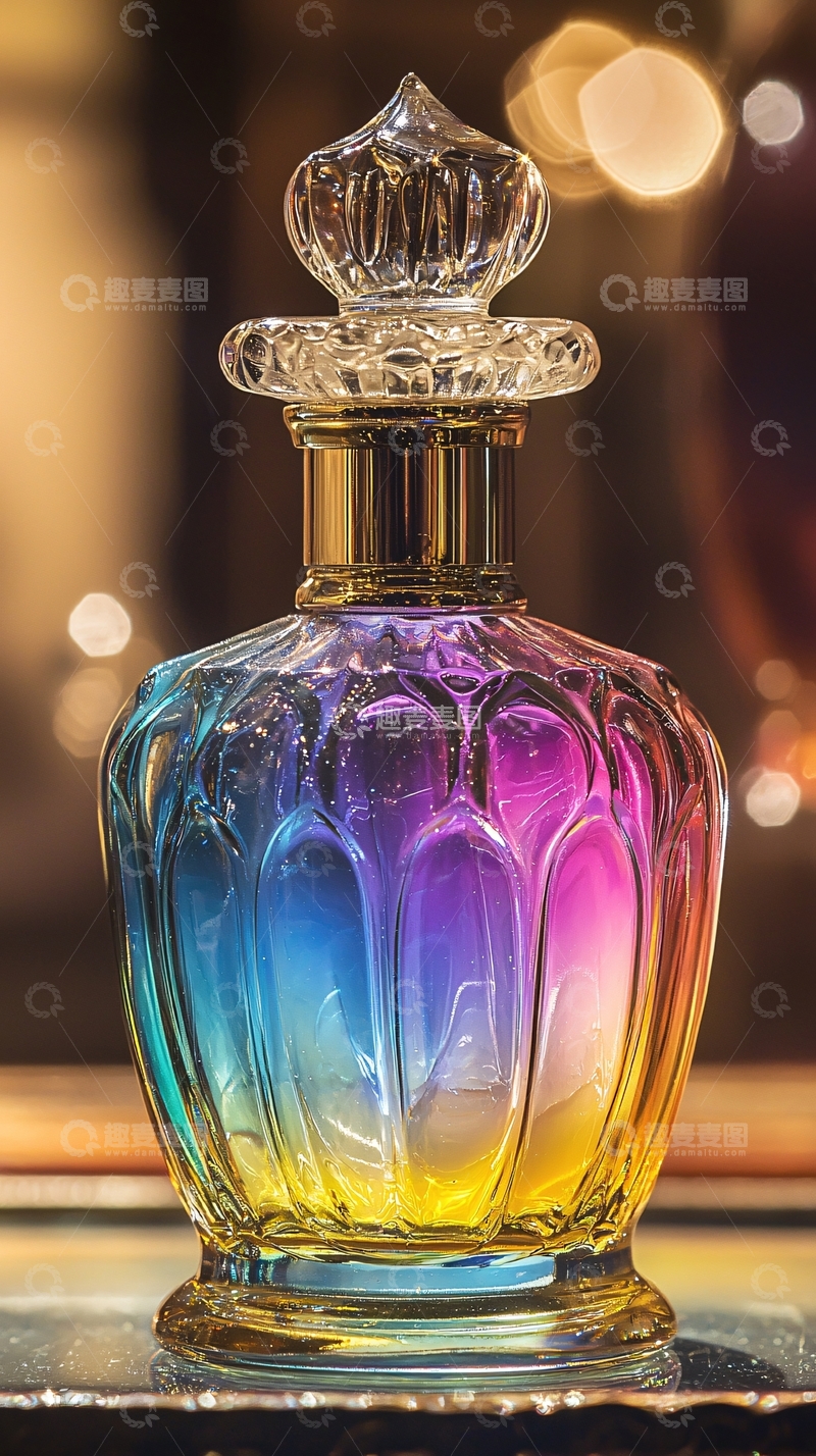 高清大图下载【趣麦麦图】彩虹渐变香水瓶
