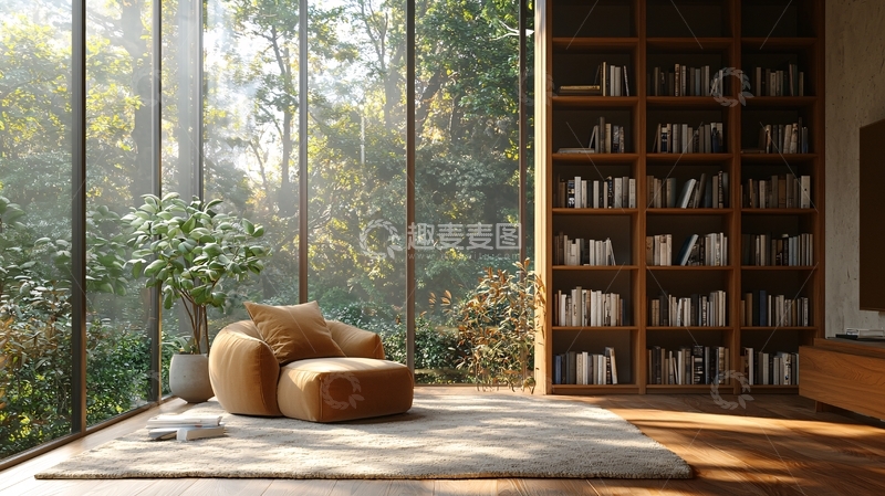 高清大图下载【趣麦麦图】明亮客厅落地窗自然光