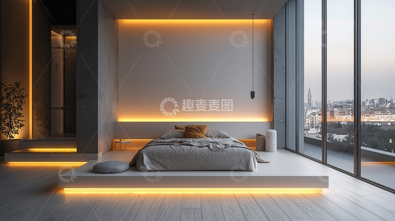 高清大图下载【趣麦麦图】现代极简卧室设计