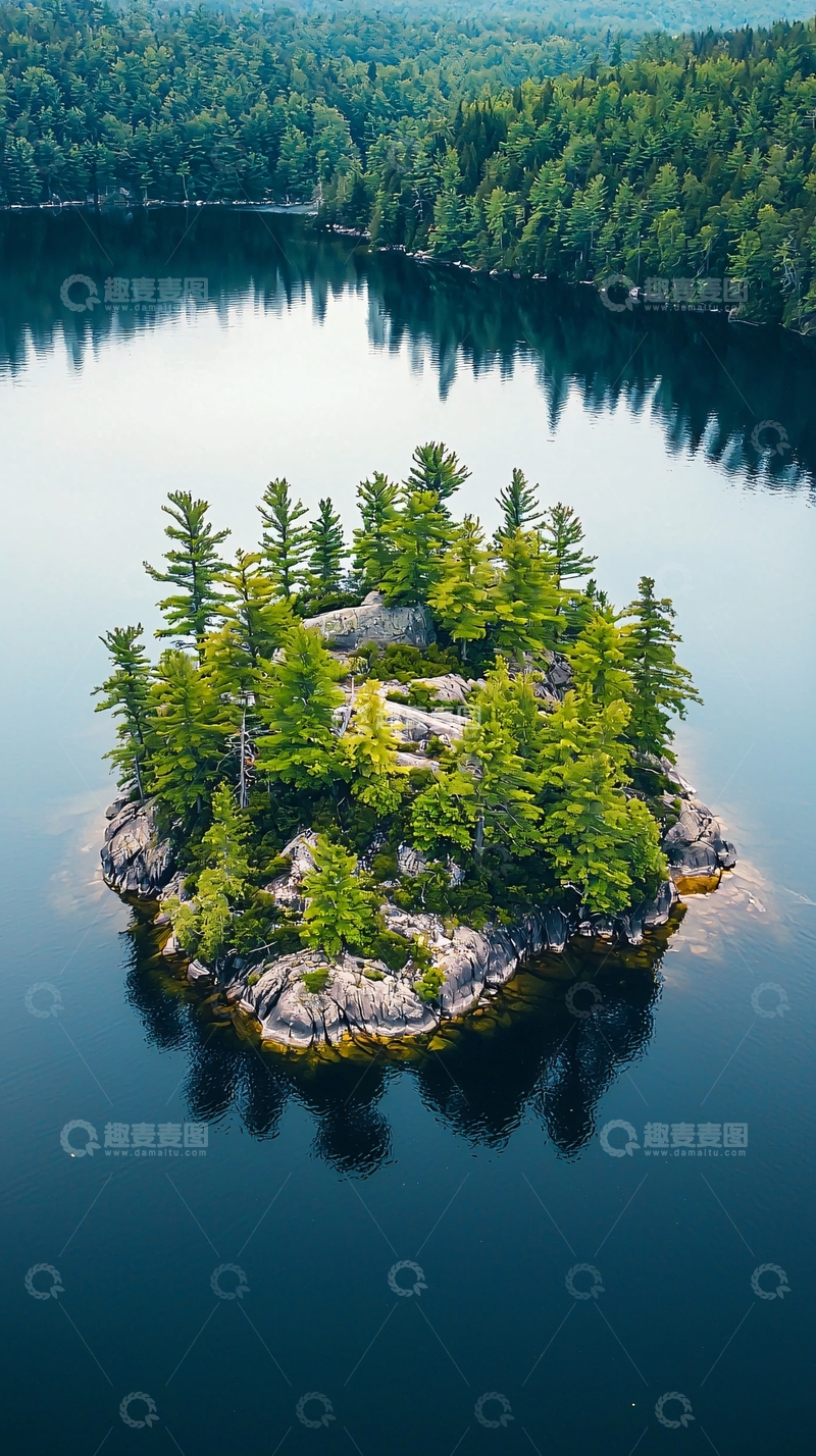 高清大图下载【趣麦麦图】湖心小岛