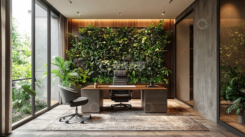 高清大图下载【趣麦麦图】现代简约绿植办公室