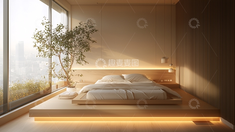 高清大图下载【趣麦麦图】极简日式卧室设计