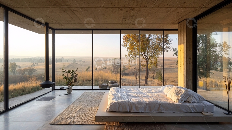 高清大图下载【趣麦麦图】极简卧室