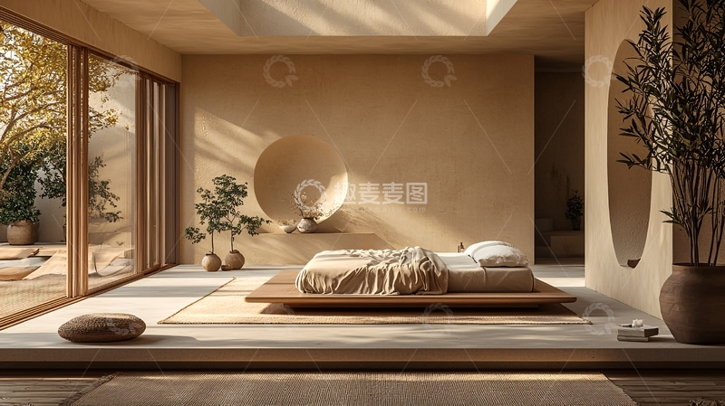 高清大图下载【趣麦麦图】极简日式卧室设计