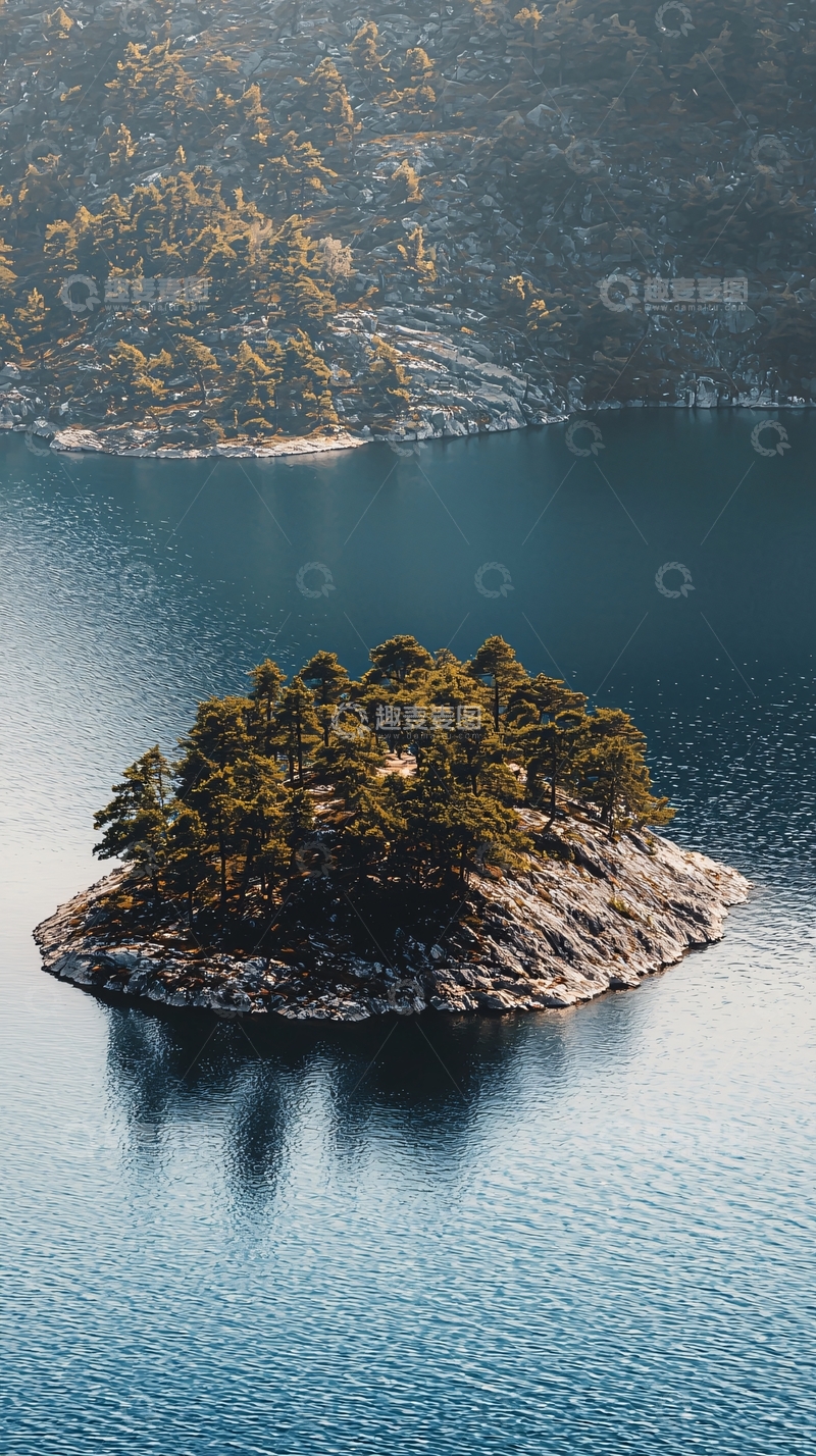 高清大图下载【趣麦麦图】湖中孤岛