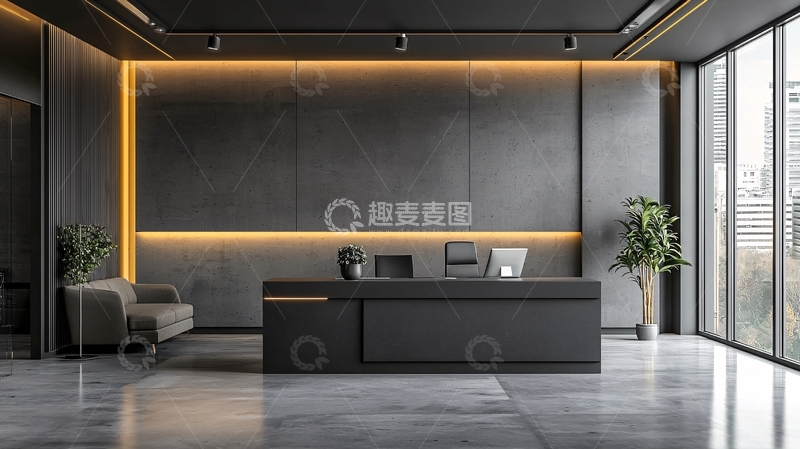 高清大图下载【趣麦麦图】现代简约灰色接待室