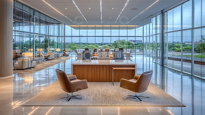 高清大图下载【趣麦麦图】明亮宽敞的现代办公室