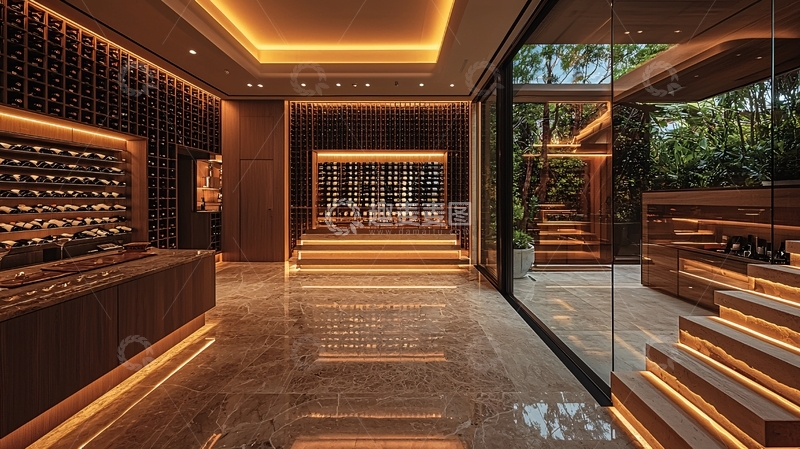 高清大图下载【趣麦麦图】豪华现代酒窖走廊