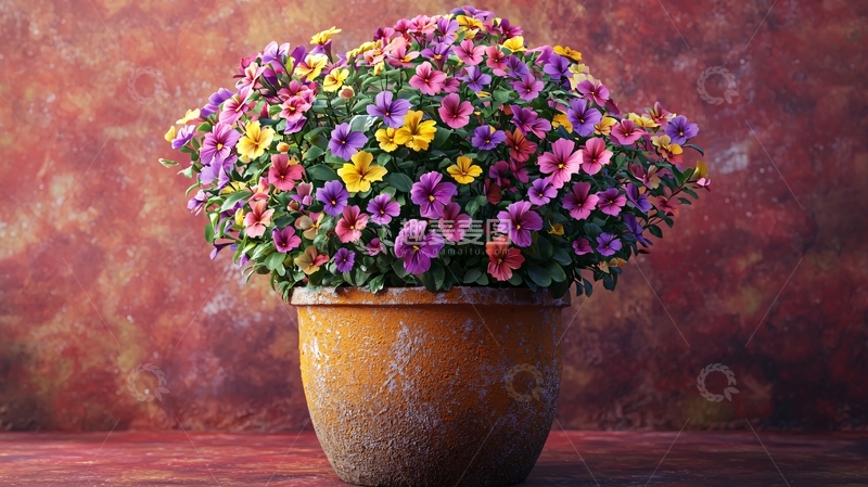 高清大图下载【趣麦麦图】彩色花盆盆栽